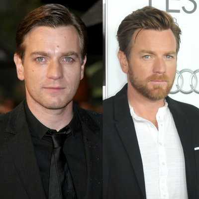 Ewan McGregor is Obi-Wan Kenobi in ‘Star Wars Episode III: Revenge of the Sith.’ (Left) The actor attends a 2005 London Premiere for the George Lucas film and seven years later Ewan is seen at the AFI Fest in Hollywood, Calif.