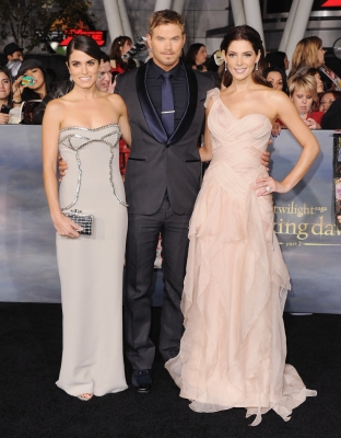 Nikki Reed, Kellan Lutz and Ashley Greene arrive at the Los Angeles Premiere ‘The Twilight Saga: Breaking Dawn - Part 2’ at Nokia Theatre L.A. Live in Los Angeles on November 12, 2012 