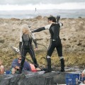 Jennifer Lawrence and Lynn Cohen in action on the set of ‘The Hunger Games: Catching Fire’ in Hawaii on November 26, 2012