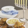 Potato latkes with applesauce