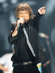 Mick Jagger of the Rolling Stones rocks out on stage at the 02 Arena in London on November 25, 2012 