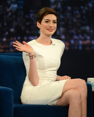 Anne Hathaway visits ‘Late Night With Jimmy Fallon’ at Rockefeller Center, New York City, on December 11, 2012