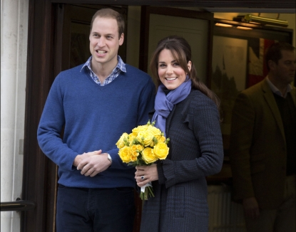 Catherine, Duchess of Cambridge and Prince William, Duke of Cambridge leave the King Edward VII hospital where she has been treated for extreme morning sickness at King Edward VII Hospital in London on December 6, 2012 