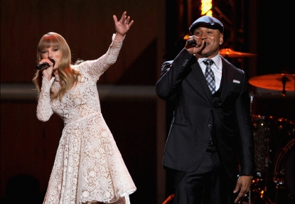 Taylor Swift and rapper LL Cool J perform onstage at The GRAMMY Nominations Concert Live! held at Bridgestone Arena on December 5, 2012 in Nashville