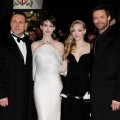 Russell Crowe, Anne Hathaway, Amanda Seyfried and Hugh Jackman attend the World Premiere of ‘Les Miserables’ at Odeon Leicester Square on December 5, 2012 in London