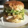 The Parish’s Fried Chicken, Maple, and Pickle Biscuit Sandwich
