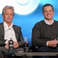 Michael Douglas and Matt Damon speak about the new HBO film ‘Behind The Candelabra’ during the HBO Winter 2013 TCA Panel at The Langham Huntington Hotel and Spa, Pasadena, Calif.,  on January 4, 2013