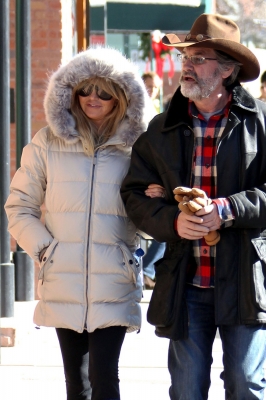 Goldie Hawn and Kurt Russell spotted out on a romantic stroll through Aspen on December 21, 2012