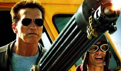 Arnold Schwarzenegger and Johnny Knoxville in ‘The Last Stand’