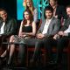 Sasha Roiz, Bitsie Tulloch, David Giuntoli, and Silas Weir Mitchel speak onstage at the ‘Grimm’ panel session during the NBCUniversal portion of the 2013 Winter TCA Tour- Day 3 at the Langham Hotel on January 6, 2013 in Pasadena, California