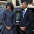 President Barack Obama and First Lady Michelle Obama arrive at St. John’s Church on January 21, 2013 in Washington, DC, hours before Obama participates in a ceremonial swearing in for a second term in office