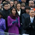 President Barack Obama, First Lady Michelle Obama, along with daughters Sasha and Malia during Inauguration Day in Washington, DC on January 21, 2013