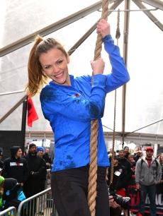 Brooklyn Decker tackles The Reebok Spartan Race Times Square Challenge in Times Square on January 17, 2013 in New York City