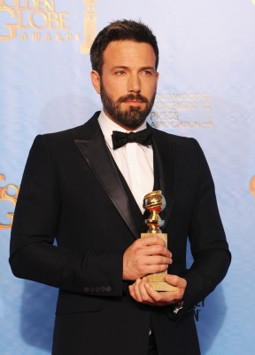 Ben Affleck, winner of Best Director, poses in the press room during the 70th Annual Golden Globe Awards held at The Beverly Hilton Hotel on January 13, 2013 
