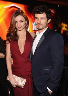 Miranda Kerr and actor Orlando Bloom attend the 2013 InStyle and Warner Bros. 70th Annual Golden Globe Awards Post-Party held at the Oasis Courtyard in The Beverly Hilton Hotel on January 13, 2013 in Beverly Hills
