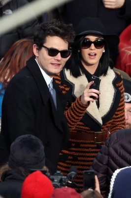 John Mayer and Katy Perry attend the presidential inauguration on the West Front of the U.S. Capitol January 21, 2013 in Washington, DC