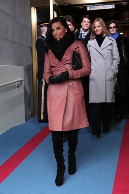 Eva Longoria arrives for the presidential inauguration on the West Front of the U.S. Capitol January 21, 2013 in Washington, DC