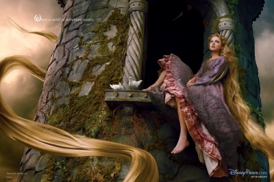 Taylor Swift seen as Rapunzel in a Disney Dream Portrait shot by Annie Leibovitz, 2013