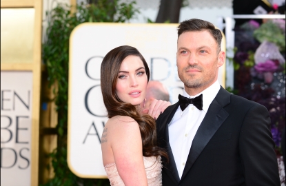 Megan Fox and Brian Austin Green arrive at the Golden Globe awards ceremony in Beverly Hills in Beverly Hills, Calif., on January 13, 2013
