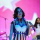 Katy Perry rocks a patriotic ensemble during the children’s concert at the Washington Convention Center to celebrate military families on January 19, 2013 in Washington, DC.
