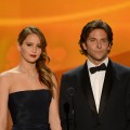 Jennifer Lawrence and Bradley Cooper onstage during the 19th Annual Screen Actors Guild Awards held at The Shrine Auditorium on January 27, 2013 (Photo by Getty Images) 