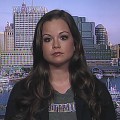 Baltimore Ravens cheerleader Courtney Lenz speaks with Access Hollywood