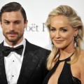Martin Mica and Sharon Stone attend amfAR Milano 2012 during Milan Fashion Week at La Permanente on September 22, 2012 in Milan, Italy
