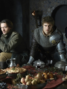 David Oakes, Max Irons and Aneurin Barnard in the Starz series ‘The White Queen’
