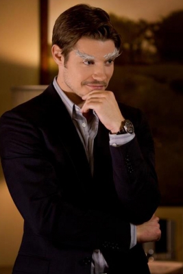 Josh Henderson sports some Larry Hagman style eyebrows on the set of ‘Dallas’
