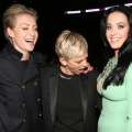 Portia de Rossi, Ellen DeGeneres and  Katy Perry are seen at the 55th Annual Grammy Awards on February 10, 2013 in Los Angeles