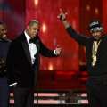Frank Ocean, Jay-Z and The-Dream accept Best Rap/Sung Collaboration award for ‘No Church in the Wild’ onstage at the 55th Annual Grammy Awards at Staples Center on February 10, 2013 in Los Angeles
