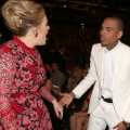Adele and singer Chris Brown attend the 55th Annual Grammy Awards at Staples Center on February 10, 2013 in Los Angeles