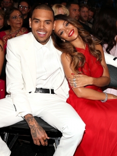 Chris Brown and Rihanna spotted at the 55th Annual Grammy Awards at Staples Center in Los Angeles on February 10, 2013
