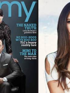 Kevin Spacey and Robin Wright from ‘House of Cards’ on the cover of EMMY magazine (left); ‘Dallas’ star Jordana Brewster, also from the new issue (right)