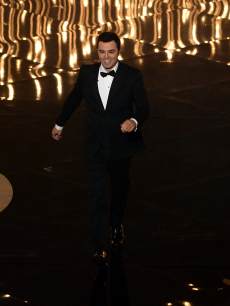 Host Seth MacFarlane speaks onstage during the Oscars held at the Dolby Theatre in Hollywood on February 24, 2013