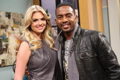 Kate Upton and Bill Bellamy on the set of Access Hollywood Live on February 20, 2013