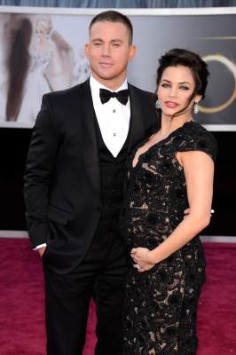 Channing Tatum and his wife, Jenna Dewan-Tatum, arrive at the Oscars held at the Hollywood & Highland Center, Hollywood, on February 24, 2013