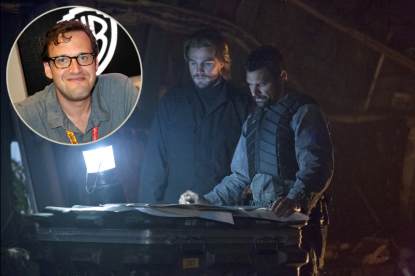 ‘Arrow’ Executive Producer Andrew Kreisberg (in bubble), Stephen Amell as Oliver Queen with Manu Bennett as Slade Wilson