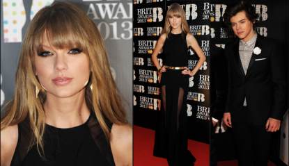 Taylor Swift, Harry Styles at the Brit Awards in London, Feb. 20, 2013