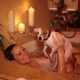 Mariah Carey is seen in her bathtub with her dog Jill E Beans seen taking a bath on February 14, 2013