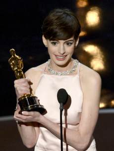 Anne Hathaway accepts the Best Supporting Actress award for ‘Les Miserables’ onstage during the Oscars held at the Dolby Theatre in Hollywood on February 24, 2013