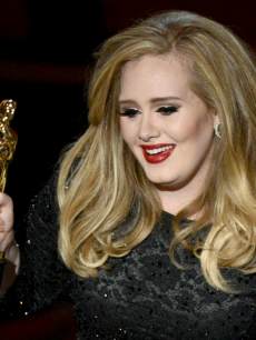 Adele accepts the Best Original Song award for ‘Skyfall’ onstage during the Oscars held at the Dolby Theatre in Hollywood on February 24, 2013