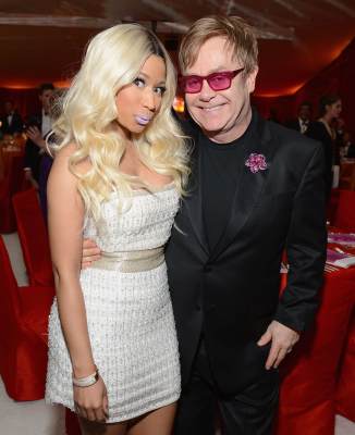 Nicki Minaj and Sir Elton John attend the 21st Annual Elton John AIDS Foundation Academy Awards Viewing Party at Pacific Design Center, West Hollywood, on February 24, 2013