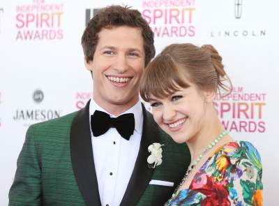 Andy Samberg and Joanna Newsom arrive at the 2013 Film Independent Spirit Awards held on February 23, 2013 in Santa Monica, Calif.