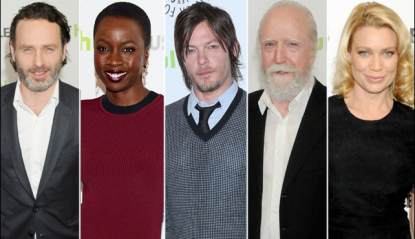 Andrew Lincoln, Danai Gurira, Norman Reedus, Scott Wilson and Laurie Holden at the PaleyFest event for ‘The Walking Dead,’ at the Saban Theatre, Los Angeles, March 1, 2013