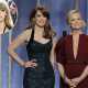 Tina Fey, Amy Poehler. Inset: Taylor Swift