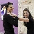 Gleb Savchenko and Lisa Vanderpump share a laugh as they rehearse for Season 16 of ‘Dancing with the Stars,’ 2013