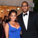 La La Anthony and Carmelo Anthony attend the ‘Schiaparelli And Prada: Impossible Conversations’ Costume Institute Gala at the Metropolitan Museum of Art in New York City on May 7, 2012