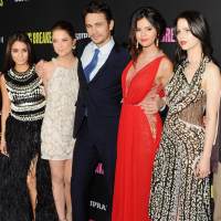 Vanessa Hudgens, Ashley Benson, James Franco, Selena Gomez and Rachel Korine arrive at the ‘Spring Breakers’ premiere at ArcLight Hollywood on March 14, 2013 in Hollywood
