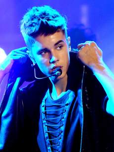 Justin Bieber performs on Dick Clark’s New Year’s Rockin’ Eve at CBS studios in Los Angeles on December 31, 2012